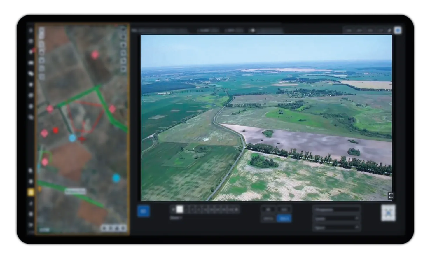 UKRSPECSYSTEMS Aerowatcher UAV payload control and mission reporting software interface